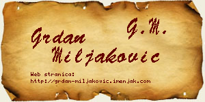 Grdan Miljaković vizit kartica